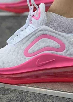 Женские кроссовки  nike air max 720 white pink