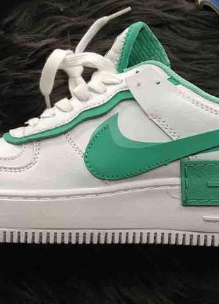 Мужские кроссовки  nike air force shadow white green