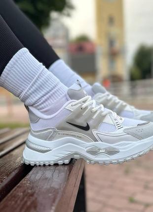 Женские белые кроссовки nike air. летние кроссовки для девушки с сеткой 39р (25 см)4 фото