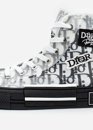 Женские кроссовки  dior b23 sneakers high black white