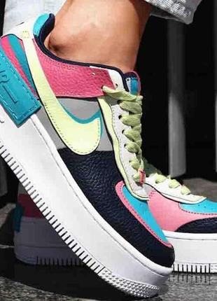 Женские кроссовки  nike air force shadow pink blue