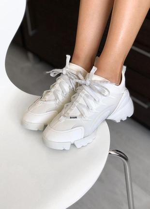 Кроссовки женские dior d-connect sneaker white 1 диор конект