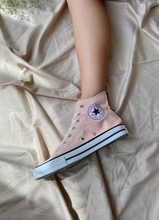 Кеды конверсы женские  converse chuck taylor all star hi peach7 фото