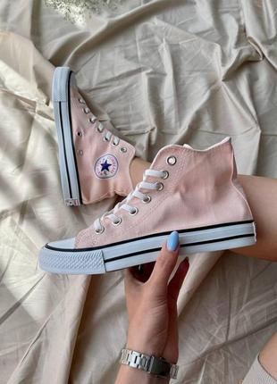 Кеды конверсы женские  converse chuck taylor all star hi peach5 фото