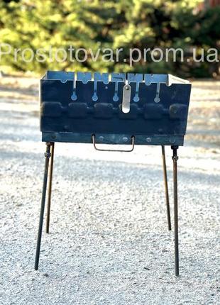 Мангал чемодан. 6 шампуров. мангал складной 2мм на 6 шампуров