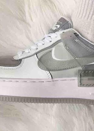 Женские кроссовки  nike air force shadow white grey