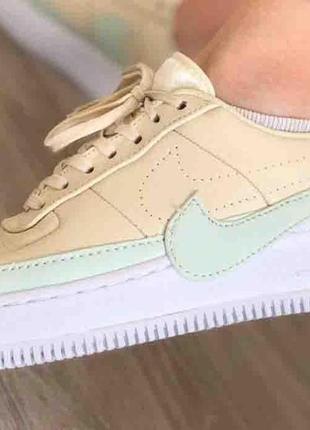 Женские кроссовки  nike air force jester"beige/white/mint"1 фото