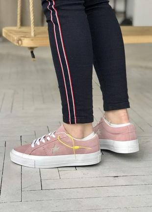 Кеды конверсы женские  converse low pink6 фото