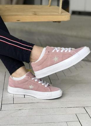 Кеды конверсы женские  converse low pink5 фото