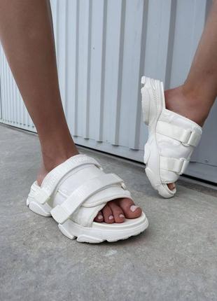 Шлепанцы женские  dior slippers white 1