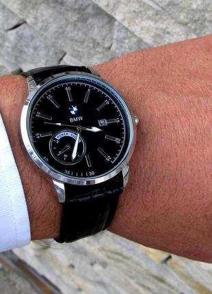 Часы мужские bmw наручные часы мужские классические часы с кожаным ремешком кварцевые часы+подарочная коробка5 фото