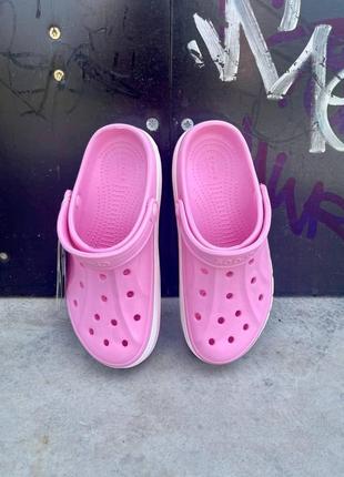 Шлепанцы женские  crocs pink logo