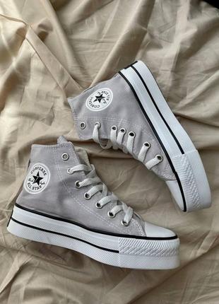 Кеды конверсы женские  converse hight x chuck taylor platform grey