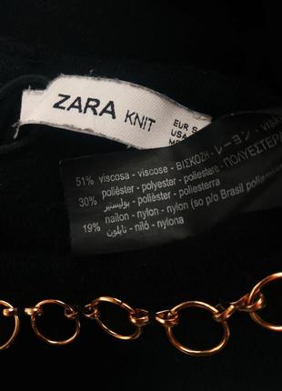 Платье zara черного цвета с декором на горловине6 фото