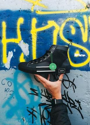 Крихітки жіночих dior b23 top sneakers high black диор кеди8 фото