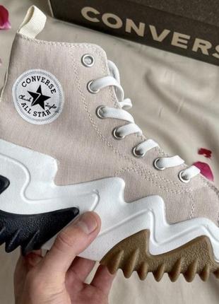 Кеды конверсы женские  converse run star motion hi beige