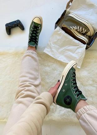 Кеди жіночі converse chuck 70 classic high top green конверс8 фото