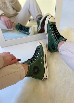 Кеди жіночі converse chuck 70 classic high top green конверс10 фото
