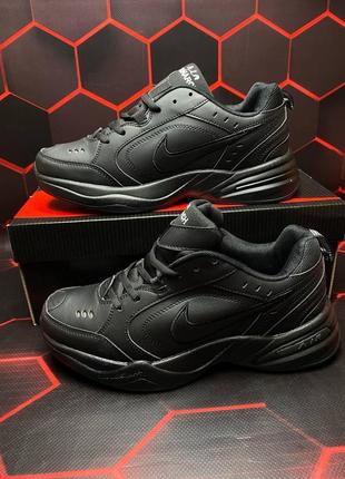 Мужские кроссовки   nike air monarch full black найк монархи черные4 фото