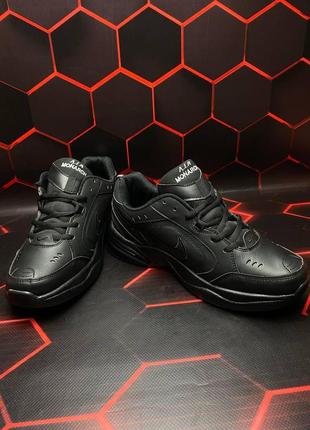 Мужские кроссовки   nike air monarch full black найк монархи черные