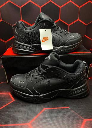 Мужские кроссовки   nike air monarch full black найк монархи черные5 фото