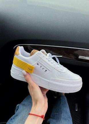 Женские кроссовки  nike air force 1 type 354 white orange