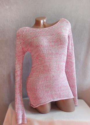 Стильна рожева кофта 68% котон/джемпер/бавовняна кофта светр
