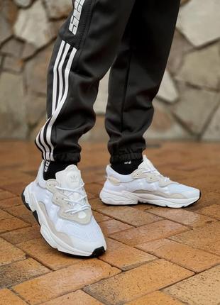 Мужские кроссовки  adidas ozweego adiprene pride white beige black4 фото