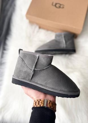 Женские ботинки ugg ultra mini vegan grey сапоги, угги зимние5 фото