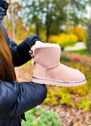 Женские ботинки ugg mini bailey bow dusk сапоги, угги зимние8 фото