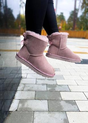 Женские ботинки ugg mini bailey bow dusk сапоги, угги зимние6 фото