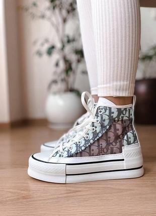 Кеди жіночих converse x dior green white конверс