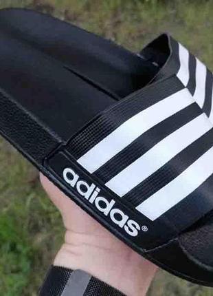 Мужские / женские шлепанцы  adidas adilette black white