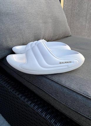 Шлепанцы женские  balmain white 3