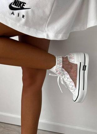 Кеды женские converse x dior white pink конверс