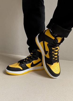 Мужские кроссовки  nike dunk high black yellow