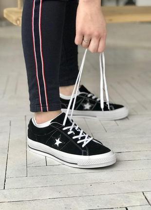 Кеди жіночі converse low black конверс