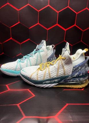 Чоловічі кросівки nike lebrone white blue yellow white blue yellow2 фото