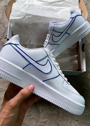 Мужские и женские кроссовки  nike air force 1 low white blue