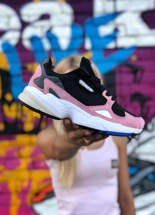 Женские кроссовки  adidas falcon black pink white3 фото