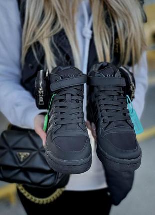 Жіночі кросівки adidas forum x prada re-nylon black3 фото