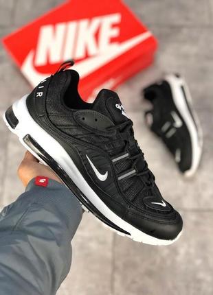 Мужские кроссовки  nike air max 98 black white1 фото