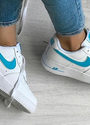 Женские кроссовки  nike air force white blue