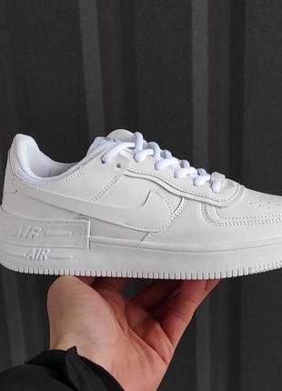 Женские кроссовки  nike air force shadow white3 фото