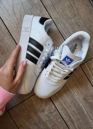 Жіночі кросівки adidas samba black white v2