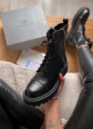 Женские ботинки balenciaga boots tractor black fur (мех) 2 баленсиага трактор7 фото