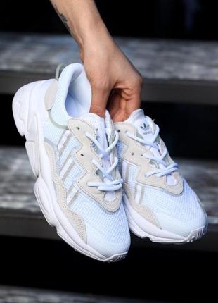 Мужские и женские кроссовки  adidas ozweego adiprene pride beige white 23 фото