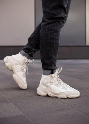 Зимние кроссовки унисекс adidas yeezy boost 500 high beige winter fur8 фото