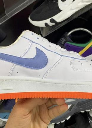 Мужские кроссовки  nike air force 1 low white blue orange