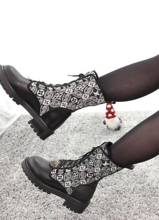 Louis vuitton boots black хутро1 фото